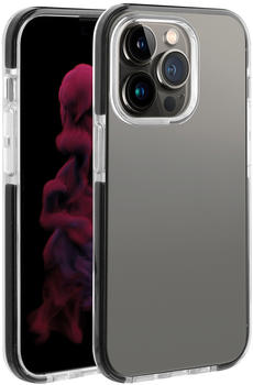 Vivanco Rock Solid, Anti Shock Schutzhülle für iPhone 14 Pro Transparent, schwarzer Rahmen