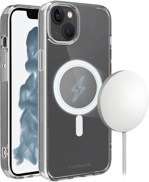 Vivanco Rock Solid, Anti Shock Schutzhülle für iPhone 14 transparent/schwarz
