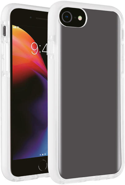 Vivanco Rock Solid, Anti Shock Schutzhülle für iPhone SE, 8, 7, 6s Transparent, weißer Rahmen