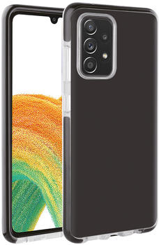 Vivanco Rock Solid, Anti Shock Schutzhülle für Samsung Galaxy A33 Transparent, schwarzer Rahmen