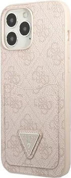 Guess Hard Cover 4G Saffiano Double Card Pink, für Apple iPhone 13 Pro, GUHCP13LP4TPP (GUHCP13LP4TPP)