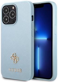 Guess Hard Cover Saffiano 4G Small Metal Logo Blue, für iPhone 13/13 Pro, GUHCP13LPS4MB (GUHCP13LPS4MB)