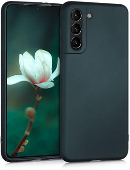 kwmobile Case kompatibel mit Samsung Galaxy S21 - Hülle Silikon metallisch schimmernd - Handyhülle Metallic Petrol