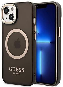 Guess Translucent MagSafe Compatible Case für Apple iPhone 14 Max - black (GUHMP14MHTCMK)