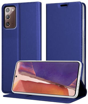 Cadorabo Classy Book Hülle für Samsung Galaxy NOTE 20 (Galaxy Note 20) Blau