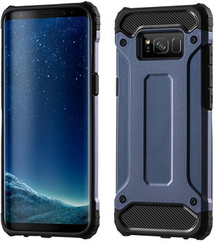 Cofi Panzerhülle Bumper Hybrid Armor SchutzHülle Xiaomi Redmi 8A Silikon Hülle Zubehör Tasche Panzerschale Panzer in Blau