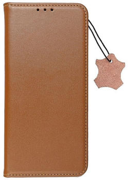 Cofi Smart Pro Echt Buchtasche Leder Tasche Lederbuch Hülle Cover Case Handy-Hülle Handytasche für Xiaomi Redmi 10 Braun