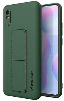 Cofi Kickstand Hülle Bumper aufstellbar für Iphone 12 Silikon Hard Case Zubehör mit integriertem Magneten Dunkel-Grün