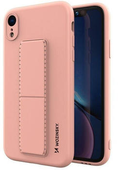 Cofi Kickstand Hülle Bumper aufstellbar Silikon Hard Case mit integriertem Magneten für Xiaomi Redmi Note 9 Pro in Rosa
