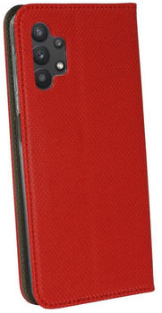 Cofi Buch Tasche Smart kompatibel mit SAMSUNG GALAXY A32 ( A325F ) 4G Handy Hülle mit Standfunktion, Kartenfach Rot