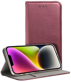 Cofi Smart Magneto Buch Tasche Hülle Magnet Standfunktion kompatibel mit Oppo Reno 8 Burgunder