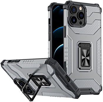 Cofi cofi1453® 360 Grad Ringhalter Handyhülle magnetische Halterung Cover Schutzhülle kompatibel mit iPhone 13 Pro Schwarz