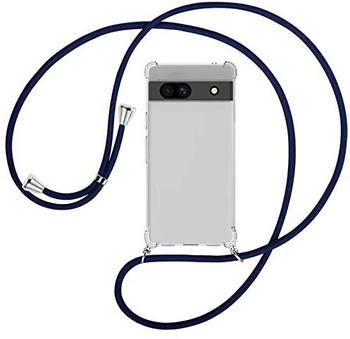 mtb Handykette kompatibel mit Google Pixel 7a - dunkelblau - Smartphone Hülle zum Umhängen - Anti Shock Full TPU Case