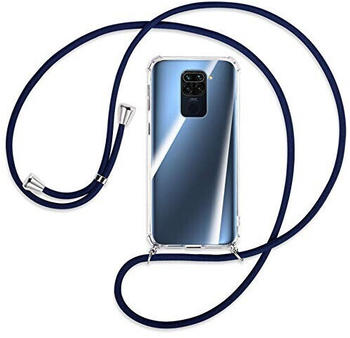 mtb Handykette kompatibel mit Xiaomi Redmi Note 9, Redmi 10X 4G (6.53'') - dunkelblau - Smartphone Hülle zum Umhängen - Anti Shock Full TPU Case