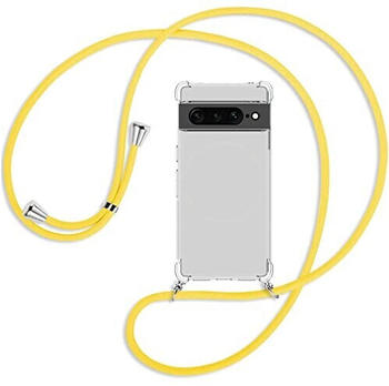 mtb Handykette kompatibel mit Google Pixel 7 Pro - Banana Gelb - Smartphone Hülle zum Umhängen - Anti Shock Full TPU Case