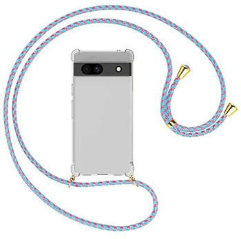 mtb Handykette kompatibel mit Google Pixel 7a - Candyland/Gold - Smartphone Hülle zum Umhängen - Anti Shock Full TPU Case