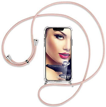 mtb Handykette kompatibel mit iPhone 13 (6.1'') - roségold - Smartphone Hülle zum Umhängen - Anti Shock Full TPU Case