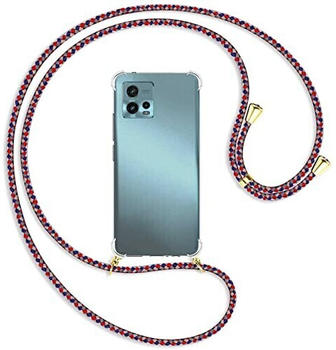 mtb Handykette kompatibel mit Motorola Moto G72 - Square Style/Gold - Smartphone Hülle zum Umhängen - Anti Shock Full TPU Case