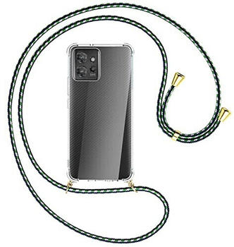 mtb Handykette kompatibel mit Motorola ThinkPhone - Maritim/Gold - Smartphone Hülle zum Umhängen - Anti Shock Full TPU Case