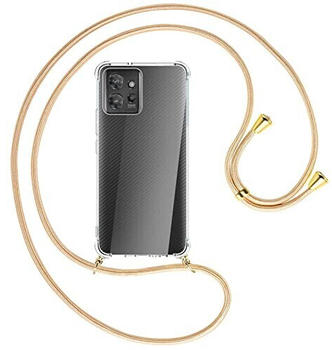 mtb Handykette kompatibel mit Motorola ThinkPhone - Shiny Gold/Gold - Smartphone Hülle zum Umhängen - Anti Shock Full TPU Case