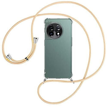 mtb Handykette kompatibel mit OnePlus 11 - Shiny Gold - Smartphone Hülle zum Umhängen - Anti Shock Full TPU Case