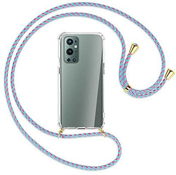 mtb Handykette kompatibel mit OnePlus 9 Pro (6.7'') - Candyland/Gold - Smartphone Hülle zum Umhängen - Anti Shock Full TPU Case
