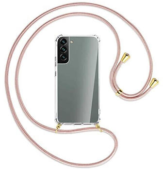 mtb Handykette kompatibel mit Samsung Galaxy S22 5G (SM-S901, 6.1'') - roségold/Gold - Smartphone Hülle zum Umhängen - Anti Shock Full TPU Case