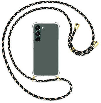 mtb Handykette kompatibel mit Samsung Galaxy S23 Plus 5G - Camouflage/Gold - Smartphone Hülle zum Umhängen - Anti Shock Full TPU Case