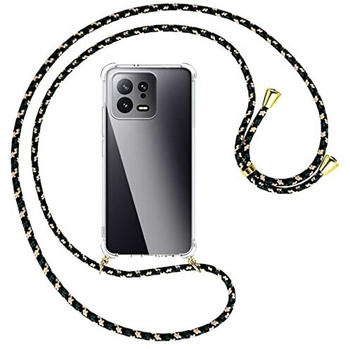 mtb Handykette kompatibel mit Xiaomi 13 - Camouflage/Gold - Smartphone Hülle zum Umhängen - Anti Shock Full TPU Case