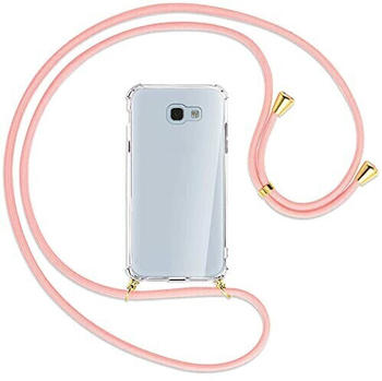 mtb Handykette kompatibel mit Samsung Galaxy A5 2017 (SM-A520, 5.2'') - rosa/Gold - Smartphone Hülle zum Umhängen - Anti Shock Full TPU Case