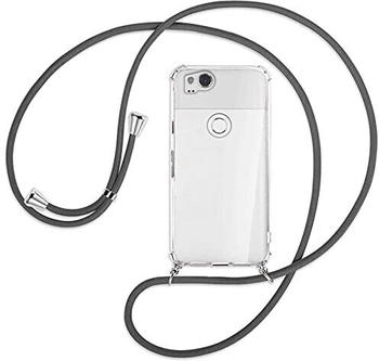 mtb Handykette kompatibel mit Google Pixel 2 (5.0'') - dunkelgrau - Smartphone Hülle zum Umhängen - Anti Shock Full TPU Case
