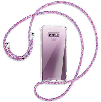 mtb Handykette kompatibel mit Samsung Galaxy Note 9 (SM-N960, 6.4'') - Purple Unicorn - Befestigung unten - Smartphone Hülle zum Umhängen - Anti Shock Strong TPU Case
