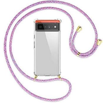 mtb Handykette kompatibel mit Google Pixel 6 (6.4'') - Purple Unicorn/Gold - Smartphone Hülle zum Umhängen - Anti Shock Full TPU Case
