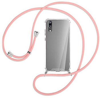 mtb Handykette kompatibel mit Huawei P20 (5.8'') - rosa - Smartphone Hülle zum Umhängen - Anti Shock Strong TPU Case