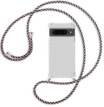 mtb Handykette kompatibel mit Google Pixel 7 Pro - Royal - Smartphone Hülle zum Umhängen - Anti Shock Full TPU Case