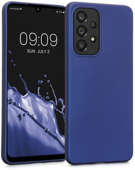 kwmobile Case kompatibel mit Samsung Galaxy A33 5G Hülle - Schutzhülle aus Silikon metallisch schimmernd - Handyhülle Metallic Blau