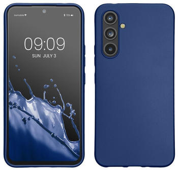 kwmobile Case kompatibel mit Samsung Galaxy A54 5G Hülle - Schutzhülle aus Silikon metallisch schimmernd - Handyhülle Metallic Blau