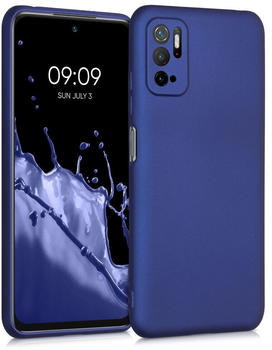 kwmobile Case kompatibel mit Xiaomi Poco M3 Pro 5G Hülle - Schutzhülle aus Silikon metallisch schimmernd - Handyhülle Metallic Blau