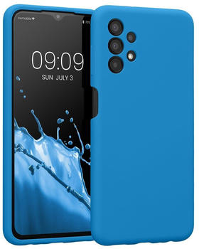 kwmobile Handyhülle kompatibel mit Samsung Galaxy A13 4G Hülle - gummierte Handy Case aus Silikon in Blue Reef