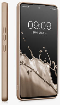 kwmobile Case kompatibel mit Samsung Galaxy A53 5G Hülle - Schutzhülle aus Silikon metallisch schimmernd - Handyhülle Metallic Gold