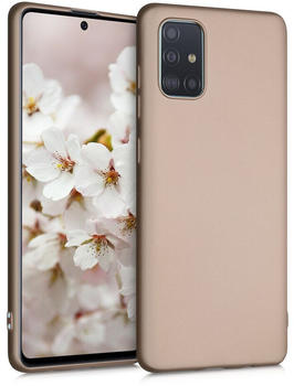 kwmobile Case kompatibel mit Samsung Galaxy A71 Hülle - Schutzhülle aus Silikon metallisch schimmernd - Handyhülle Metallic Gold