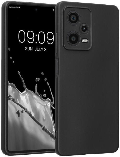 kwmobile Handyhülle kompatibel mit Xiaomi Redmi Note 12 Pro 5G Hülle - weiche Silikon Case metallisch schimmernd in Metallic Grau