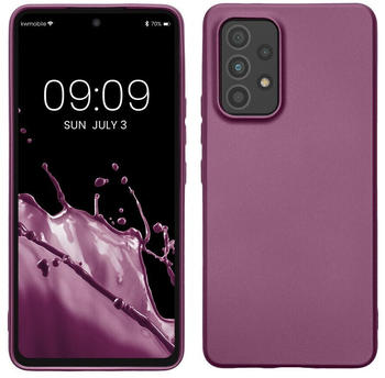 kwmobile Case kompatibel mit Samsung Galaxy A53 5G Hülle - Schutzhülle aus Silikon metallisch schimmernd - Handyhülle Metallic Lavendel