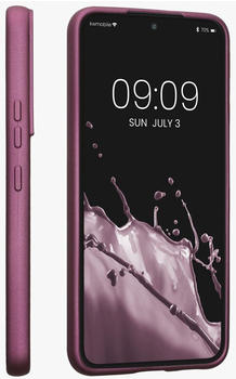 kwmobile Case kompatibel mit Samsung Galaxy S22 Hülle - Schutzhülle aus Silikon metallisch schimmernd - Handyhülle Metallic Lavendel