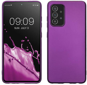 kwmobile Case kompatibel mit Samsung Galaxy A52 / A52 5G / A52s 5G Hülle - Schutzhülle aus Silikon metallisch schimmernd - Handyhülle Metallic Violett