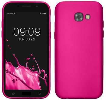 kwmobile Case kompatibel mit Samsung Galaxy A5 (2017) Hülle - Schutzhülle aus Silikon metallisch schimmernd - Handyhülle Metallic Pink