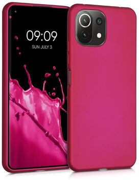 kwmobile Case kompatibel mit Xiaomi 11 Lite (5G) NE / Mi 11 Lite (5G) Hülle - Schutzhülle aus Silikon metallisch schimmernd - Handyhülle Metallic Pink
