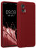 kwmobile Handyhülle kompatibel mit Motorola Edge 30 Neo Hülle - gummierte Handy Case aus Silikon in Rhabarber Rot
