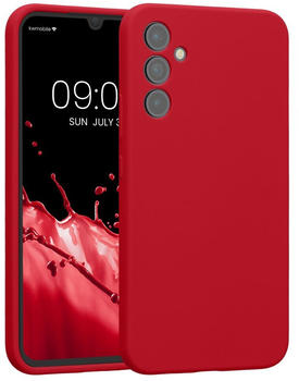 kwmobile Handyhülle kompatibel mit Samsung Galaxy A34 5G Hülle - gummierte Handy Case aus Silikon in Klassisch Rot