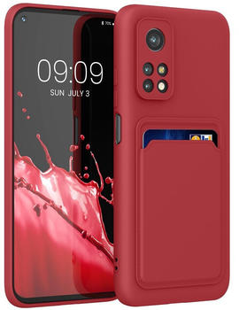 kwmobile Handyhülle kompatibel mit Xiaomi Mi 10T / Mi 10T Pro Hülle - Handy Cover mit Fach für Karten - in Rot